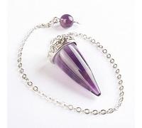 Opal Rose Pink Quarz Steinkegel silbrig Metallkette Wünschelrute Chakra Pendel mit Kette 1PCS-amethyst
