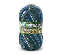 Opal Schafpate 15 Unter Bäumen Garn - Wollmischung, zum Stricken von warmen Socken, Pullovern, Mützen, Handschuhen und Schals, 11362 blau/grau, 1 x 100g