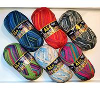 Opal/Sockenwolle / 4 ply/fädig / 6 x 100g. / ABO - Juni - 2021 / Opalwolle/Wollpaket/Rofu/Regia/Sockenwolle /