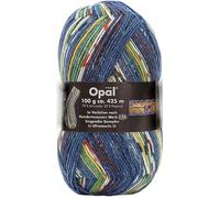 Opal Pullover- und Sockenwolle, 4-fädig, in Variation nach Hundertwasser-Werken, Singender Dampfer in Ultramarin - Werk 150, aus Schurwolle