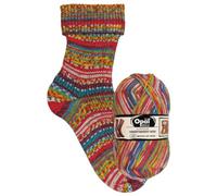 Opal Sockenwolle Hundertwasser neue Serie | Sockengarn 4-fädig | Strumpfwolle zum Stricken und Häkeln | 100g, 420m (Farbe 4054 Abschied aus Afrika)