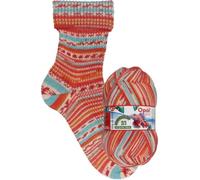 Opal Sockenwolle Regenwald 21, 75% Schurwolle/25% Polyamid, 4-fädig, 100g, 425m Lauflänge, Nadelstärke 2-3 (11603 Stöpselzieher)