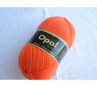 Opal Uni (425m) 4-fädiges Garn - Wollmischung, leuchtende Volltonfarben, Garn für warme Socken und Pullover, 5181 Orange, 1 x 100 g