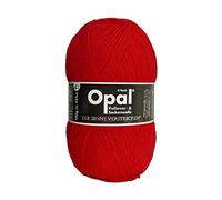Opal Uni (425m) 4-fädiges Garn - Wollmischung, leuchtende Volltonfarben, Garn für warme Socken und Pullover, 5180 Rot, 1 x 100 g
