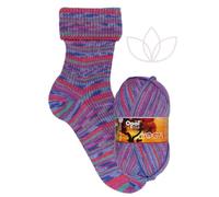 Opal Yoga 4-fach Sockenwolle, 75% Schurwolle Superwash, 25% Polyamid, 100g Knäuel, 425m Lauflänge, für Socken und Accessoires (11660 Gedankenwelle)