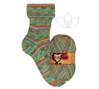 Opal Yoga 4-fach Sockenwolle, 75% Schurwolle Superwash, 25% Polyamid, 100g Knäuel, 425m Lauflänge, für Socken und Accessoires (11665 Zuneigung)