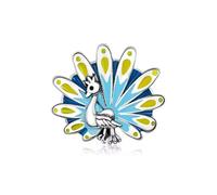 Opalescent Ocean Deep Blue Charm 925 Sterling Silver Blue Murano Glass Ocean Charm Sea Turtle Delphins Mermaid Animal Charms for Pandora Bracelet, Silber
