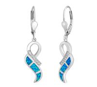 Opalohrringe aus 925 Silber Marigold mit synthetischem blauem Opal