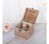 Opatiny Retro-Schmuckschatulle aus Holz mit Verschlussverschluss, für Halsketten, Armbänder, Ohrringe und kleine Gegenstände, Farbe, 10 x 10 x 10 cm