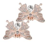 Operitacx 1 Paar Strass Schmetterlings Schuhclips für Hochzeitsschuhe Abnehmbare Legierung mit Goldenem Glitzer Praktisches und Leichtes Design für Alltag und Bankett