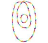 Operitacx 2 Stück aus Kunststoffperlen Langlebige Halskette und Armband mit Einzigartigem Design für Mädchen und Frauen bei Themenpartys