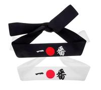 Operitacx 2 Stück Japanische Stirnbänder im Samurai Stil aus Baumwolle mit Schweißaufnahme für Kochen und Sport als Dekoratives Sushi Kochzubehör