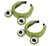 Operitacx 2 Stück Kawaii Gestricktes Frosch Stirnband aus Garn mit Flexiblem Sitz und Komfort für Mädchen und Babys im Winter bei Beauty und Themenveranstaltungen