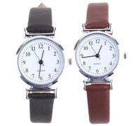Operitacx 2 Stück Pack Damen Quarz Armbanduhren Schwarz aus Glas und | Match Stil, Stabile Ausführung, für Geburtstage und Feiertage