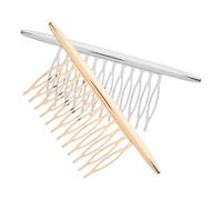 Operitacx 2 Stück pack Eleganter Haarkamm aus Legierung für Damen Einfacher Haarkamm mit Gold und Silber Farbe Geeignet für Festival Party Frisuren und Besondere Anlässe
