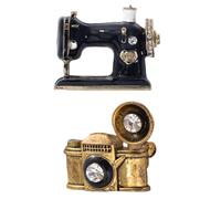 Operitacx 2 Stück pack Kreative Brustnadel aus Zinklegierung mit Kamera und Schallplattenspieler Motiv Dekorative Anstecker für Frauen Stabile Pins Geschenk zu Weihnachten und Valentinstag