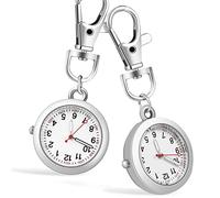 Operitacx 2stücke Krankenschwesternuhr Mit Schlüsselanhänger Und Armband Tragbare Taschenuhr Mit Leuchtzeigern Und Sekundenanzeige Für Damen Und Herren