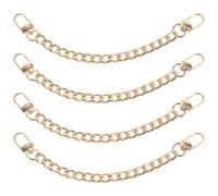 Operitacx 4 Stück Teiliges DIY Handtaschen kettenriemen mit Stabilen Schnallen Flache Metallketten in Hellgold Abnehmbare Schulterriemen für Umhängetasche und Geldbörse Modische Tasche