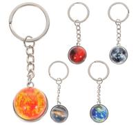Operitacx 5st Schlüsselanhänger Glühen in Der Dunklen Schlüsselkette Im Dunklen Schlüsselbund Leuchten Handtaschen-charme Geschenke Fürs Auto Planeten-anhänger Sonnensystem 3d Metall