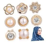 Operitacx 8 Stück Magnetische Hijab Stecknadeln aus Abs und Metall Nähfreies Design zum Dekorieren und Fixieren von Schals und Kleidung Vielseitige Modeaccessoires