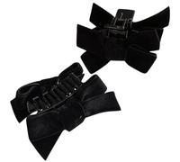 Operitacx Haarschleifen Haarspangen Kleine Schleifen Haarklammern Schwarze 2 Stück aus Stoff mit Sicherem für Damen für Elegante Partyfrisuren