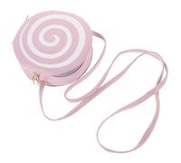 Operitacx Kleine Runde Pu Leder Umhängetasche Lollipop Form Kreative Damen Schultertasche zum Organisieren von Geld Handy Kosmetik für Alltag und Dating