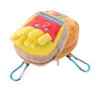 Operitacx Kreativer Schlüsselanhänger mit Haken Geldbörse aus Polyester mit Hamburger und Pommes Design Kleines Portemonnaie für Münzen und Geschenk für Verschiedene Anlässe