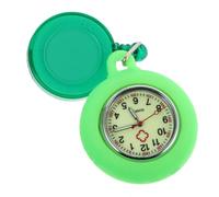 Operitacx Leuchtende Krankenschwester Clip On Uhr aus Quarz mit Leicht Ablesbarem Zifferblatt und Grünem Gehäuse für Krankenhaus und Geburtstagsgeschenk