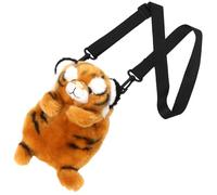 Operitacx Niedliche Plüsch Tiger Umhängetasche mit Superweichem Flausch und Ausziehbarem Kettenriemen für Partys und Freizeit Modische Tigertasche in Tigerform