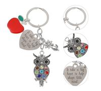 Operitacx Stilvoller Eulen Schlüsselanhänger aus Legierung mit Herzform und Komfortablem Gefühl Einzigartiger Schlüsselanhänger ohne Raue Kanten für Taschen und Schlüssel