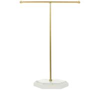 Operitacx T förmiger Schmuckständer aus Metall und Kunstharz mit Elegantem Design Ohrring Organizer und Metallarmbandhalter für Stilvolle Schmuckpräsentation dem Tisch