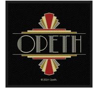Opeth Gewebter Art-Deco-Aufnäher mit Logo, 100 mm x 100 mm, Schwarz