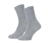 Opi and Max 3 oder 12 Paar Diabetikersocken ohne Gummi - Rollrand Socken aus 98% Bio-Baumwolle, GOTS-zertifiziert - Bequeme, atmungsaktive Baumwollsocken für Damen & Herren Grau Melange 36-40