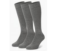 Opi and Max Socken Fuer Damen Herren 3 oder 12 Paar Kniestrümpfe aus 98% Bio-Baumwolle GOTS zertifizierte Grau Melange 36-40