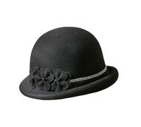 OPIGJUFD Filzhut für Damen Lady Chic Filz Fedora Mutter Winter Wollhut Frau Party Formale Cloche Hüte(Black)