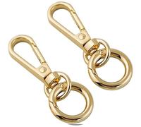 OPIGJUFD Schlüsselanhänger 2/5/10 Sets Doppelte Öffnung Drehbare Karabinerhaken Schlüsselanhänger Clip Haken Karabinerverschluss Federklammern Mit Ring for Schlüssel DIY L(Color3,5 Sets)