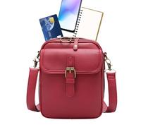 Opilroyn Messenger Bag Small, Leder Messenger Bag,Große Kapazität Umhängetasche | Kleine Mode Geldbörse mit verstellbarem Schultergurt, Reise Arbeitstasche für weibliche Männer, rot red, verwijzen