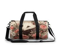 Opossum And Roses Turnbeutel für Männer und Frauen Wasserfeste Seesack Reisen Leichtgewichtige Tasche für Reisen Sport, Weiß, 45cm/9"/9"/9"/9", Weiß, 17.7in/9in/9in, blank, 17.7in/9in/9in