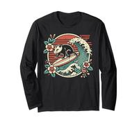 Opossum Surf Wave Surfer Possum Strand Urlaub Männer Frauen Kinder Langarmshirt