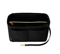 OPPOSHE Geldbörsen-Organizer-Einsatz für Handtaschen, weicher Filztaschen-Einsatz, Organizer für Tragetasche, kompatibel mit LV, Coach, MK, Kate Spade, Goyard, Longchamp (schwarz, klein)