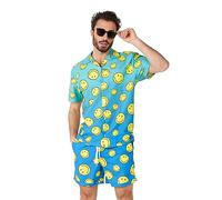 OppoSuits 2-teiliges Hawaii Sommer-Set für Herren - offizielle Smiley Beach Swim Wear - Inklusive Kurzarmhemd und Shorts