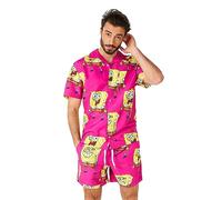 OppoSuits 2-teiliges Hawaii Sommer-Set für Herren - SpongeBob Beach Swim Wear - Tailliertes Outfit - Inklusive Kurzarmhemd und Shorts