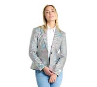 OppoSuits Damen-Blazer - Discoballer-Anzugjacke - Holografisches Silber - Partykostüm