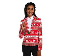 OppoSuits Damen-Blazer - Weihnachtsanzugjacke - Rot - Urlaubskleidung