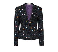 OppoSuits Damen Madam Pac-Man™ Blazer - Lässig und Party - Retro-Gaming-Outfit - Stylische, Hochwertige Jacke - Mehrfarbig