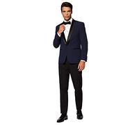 OppoSuits Formales Outfit für Männer - Premium Smoking - Tailliertes Outfit - Blau und Schwarz - Inklusive Blazer, Hose und Fliege
