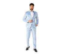 OppoSuits Formales Outfit für Männer - Premium Smoking - Tailliertes Outfit - Blauer Samtdruck - Inklusive Blazer, Hose und Fliege