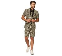 OppoSuits Herren Men Suit Business-Anzug Hosen-Set Inklusive Shorts, Kurzarmjacke & Krawatte, The Jag, 46 EU