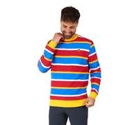 OppoSuits Herren Sesamstraße Pullover - Offizieller Ernie™ Pullover - Slim Fit - Pullover Sweatshirt - Multicolor - Langarm - Rundhalsausschnitt