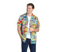 OppoSuits Herren Spongebob™ Hawaii Shirt - Kurzarm Nickelodeon™ Outfit & Party Shirt - Beach Style Button-Up Shirt - Multicolor